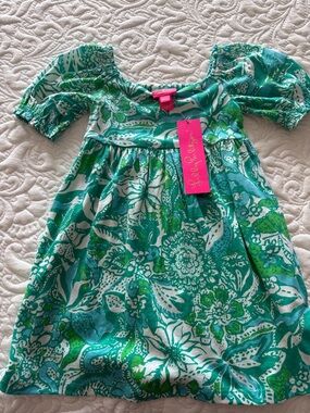 Lilly Pulitzer Botanical Green Safari Sangria Mini Delaney Dress